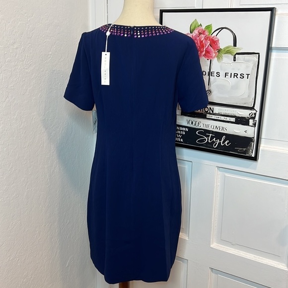 NWT Trina Turk Navy Heatwave Dress Size 4 - Picture 5 of 10